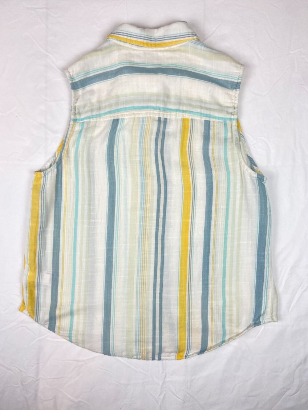 Lucky Brand Striped Sleeveless Button Down Shirt Size M - Picture 6 of 8